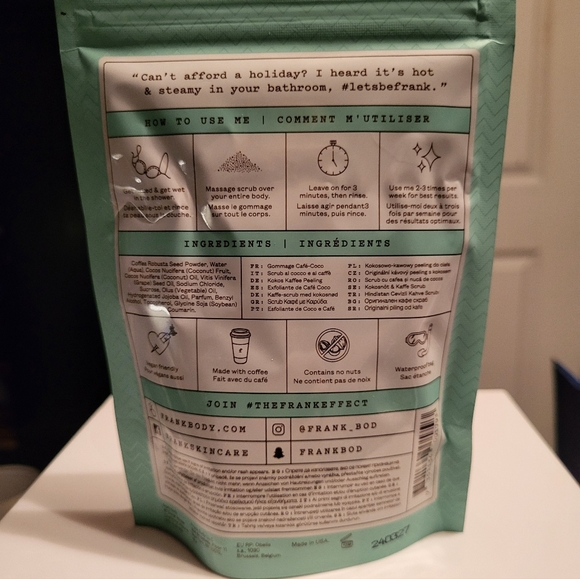 Frank Body Coconut Coffee Scrub, 3.53oz, New in Bag - Picture 2 of 3